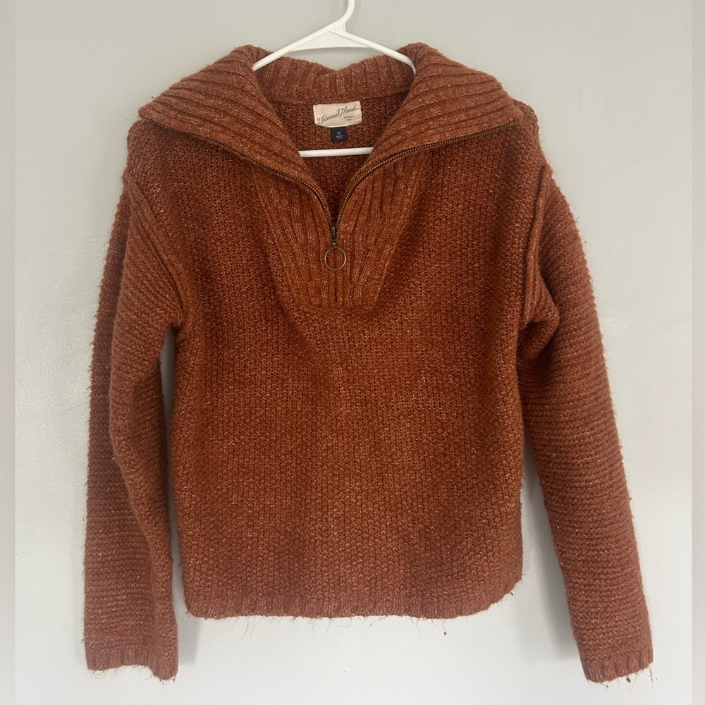 Universal Thread orange XS quarter-zip sweater (WORN ONCE)